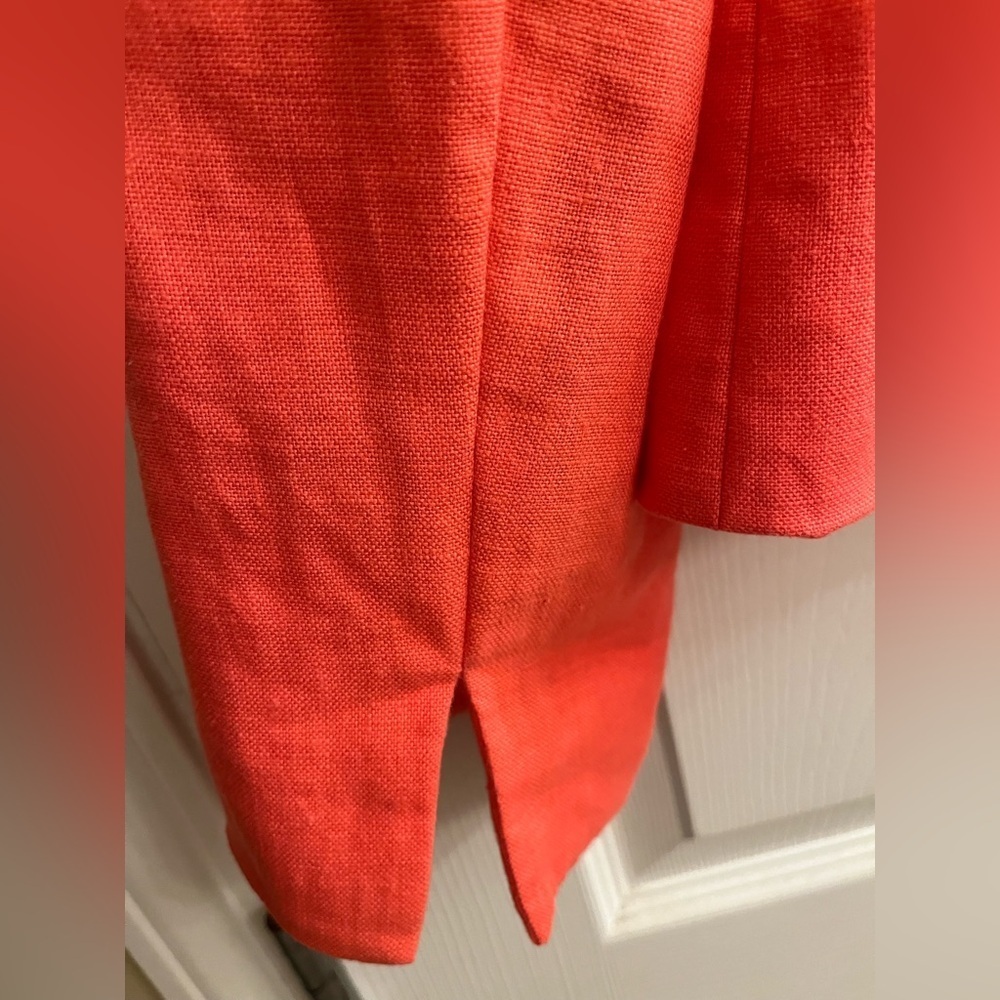 KASPER~100% LINEN~CROPPED BLAZER~CORAL~12 - Picture 5 of 10